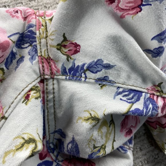 Blue Notes Floral Jeans Women 34 White Denim Pants Low Rise Super Skinny 34X30 - Picture 15 of 16